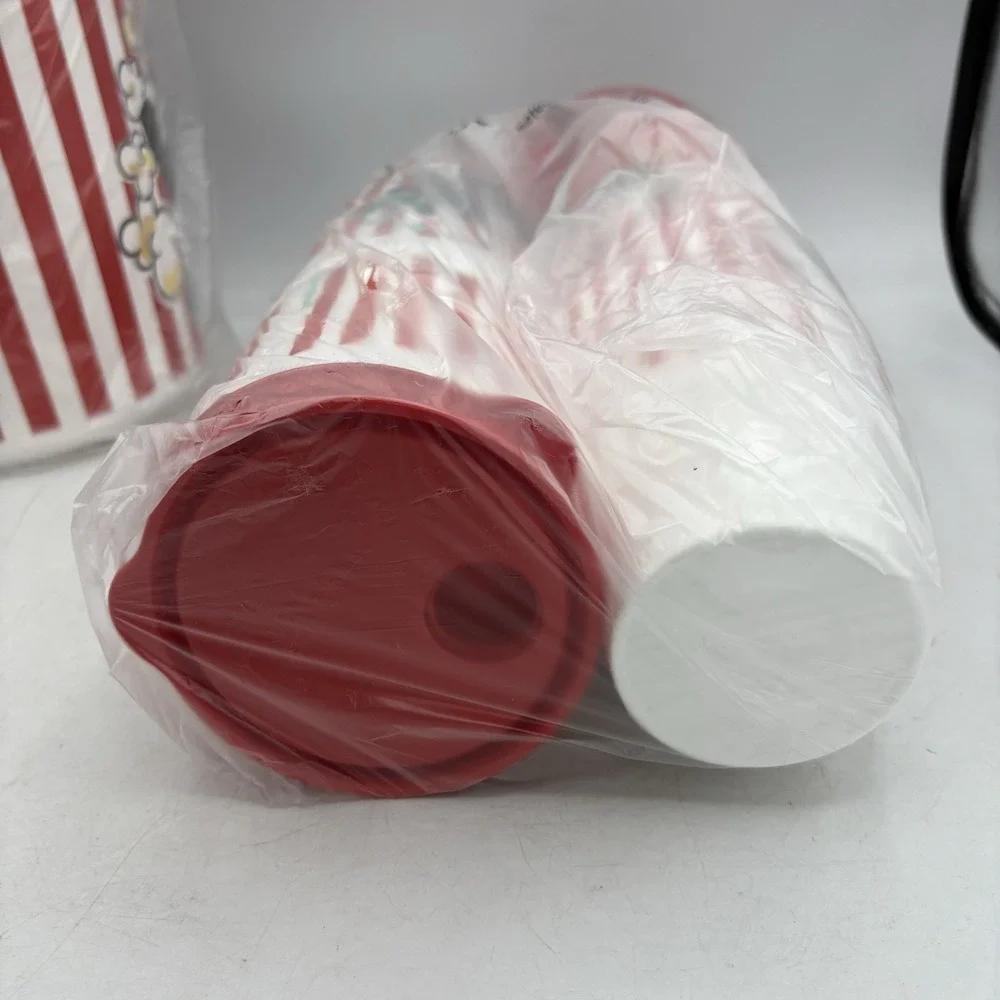 Tupperware Popcorn Canister One Touch Movie Night with 4 Tumblers 5 Lids Seals